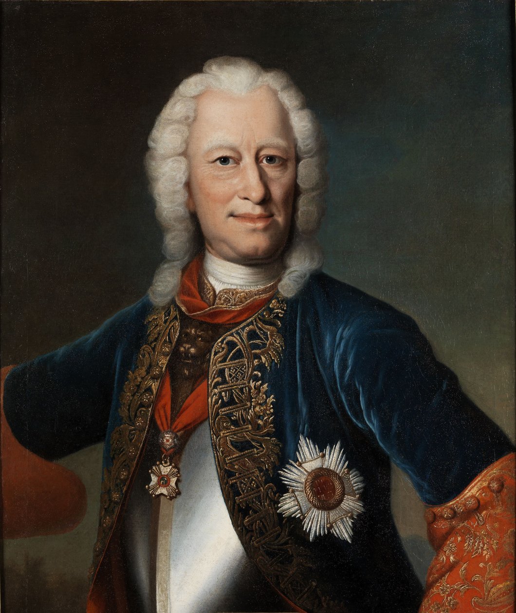 Portræt af landgreve Ernst Ludwig af Hessen-Darmstadt, 1667 - 1735 af Johann Christian Fiedler