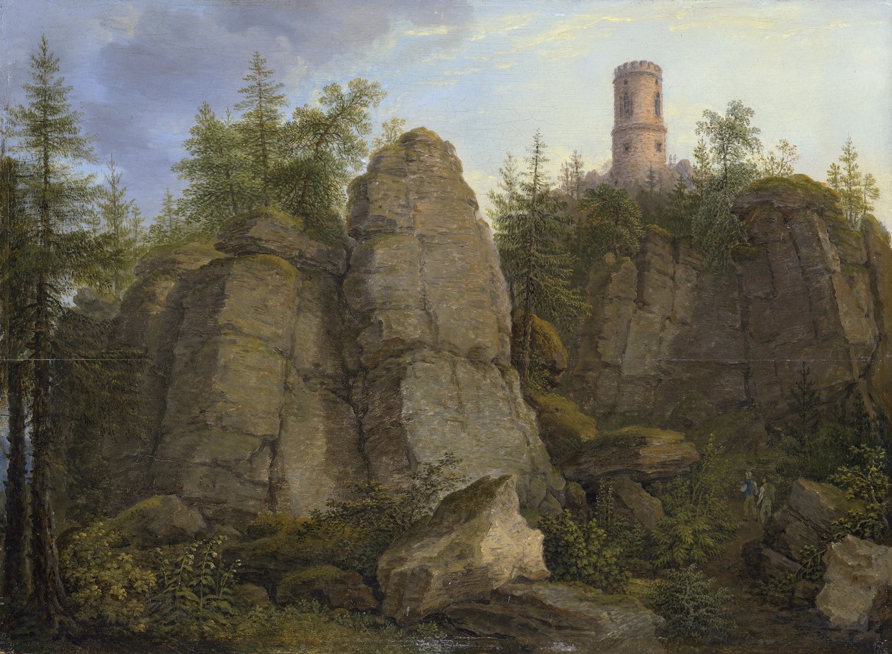 Klingstein, porfyrbjergart nær Aussig af Johann Christian Klengel