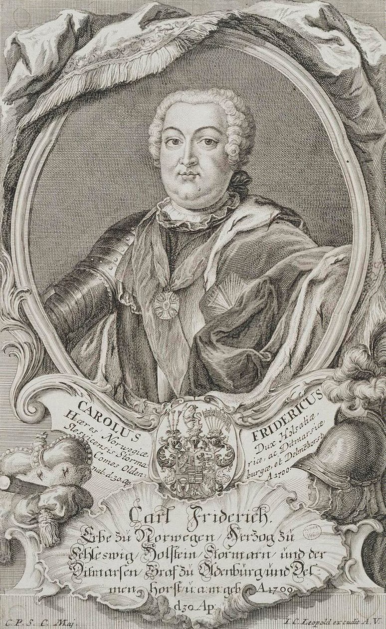 Portræt af hertug Karl Frederik af Holsten-Gottorp 1700-1739, midten af 1700-tallet. af Johann Christian Leopold