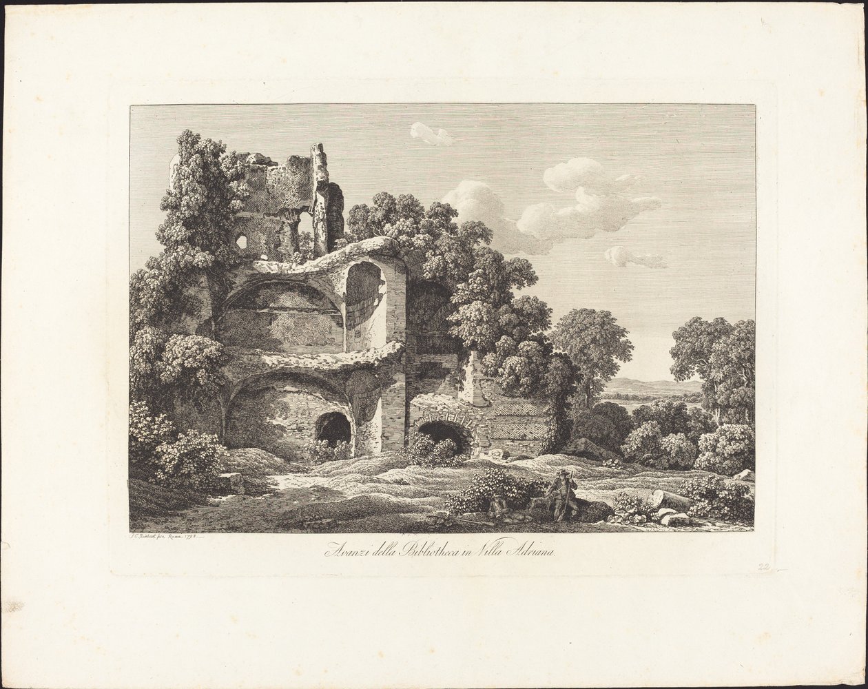 Rester fra Bibliotheca i Villa Adriana af Johann Christian Reinhart