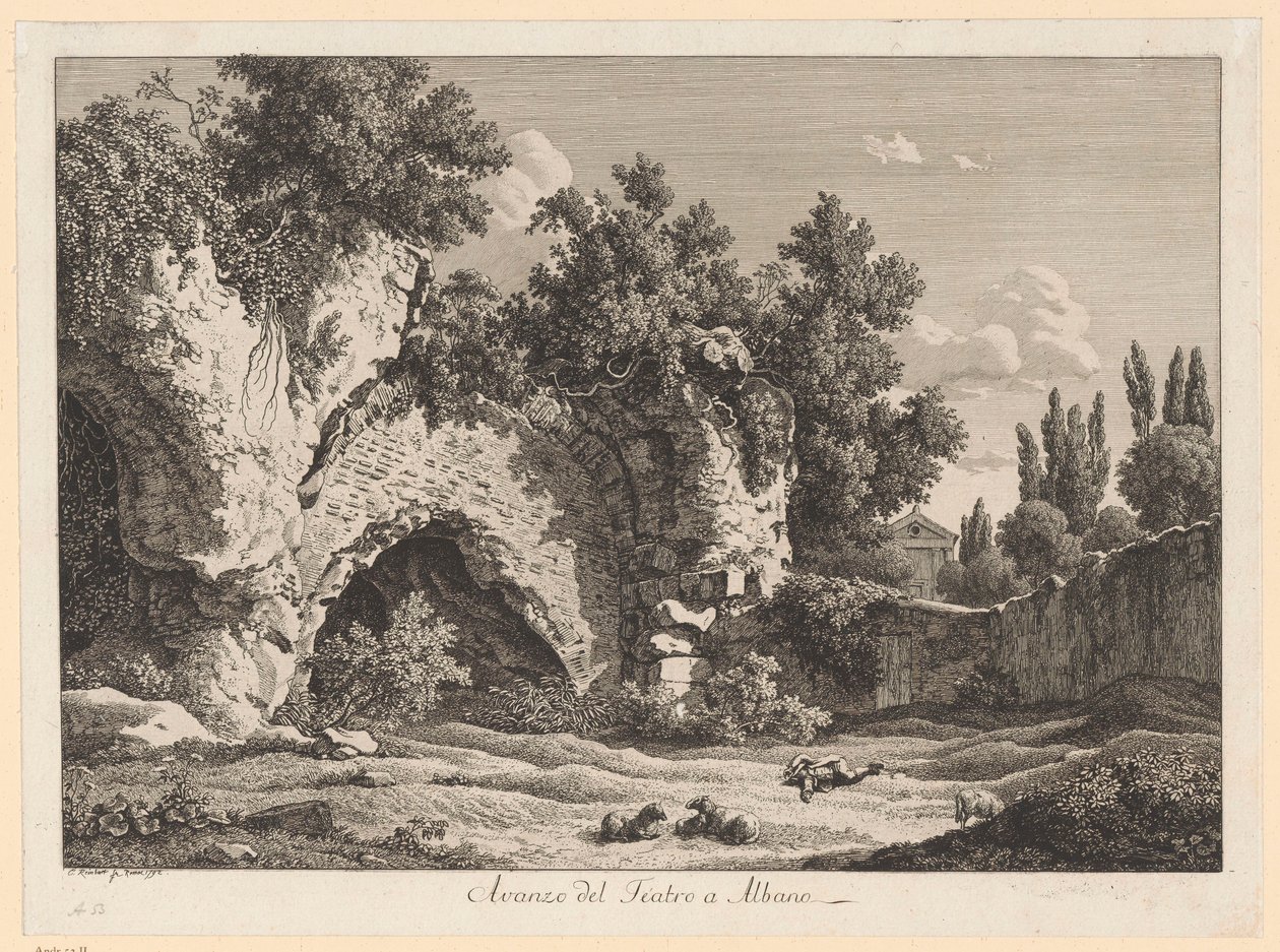 Rester af teatret i Albano af Johann Christian Reinhart