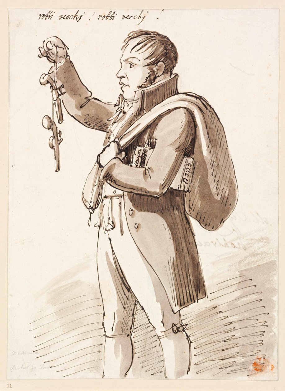 En kræmmer, der tilbyder pistoler af Johann Christian Reinhart