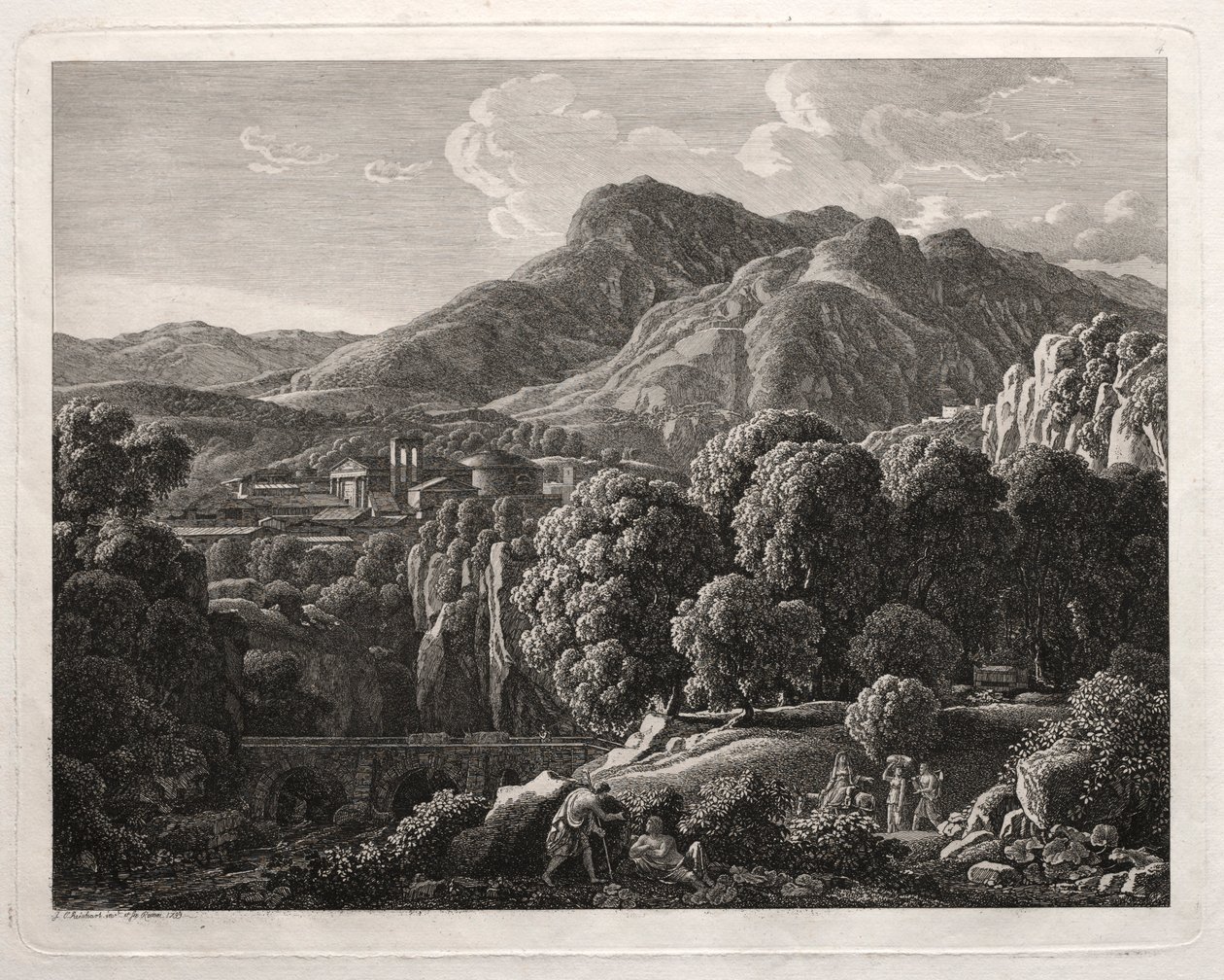 Heroic Landscape: Landscape with Town and River, 1799. af Johann Christian Reinhart