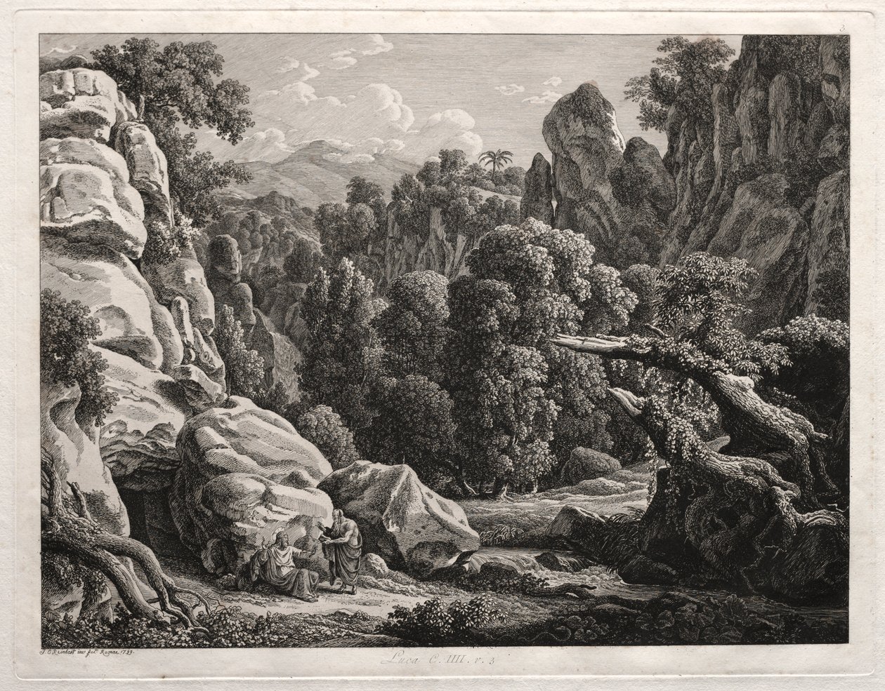 Heroic Landscape: Landskab med Kristi fristelse af Johann Christian Reinhart
