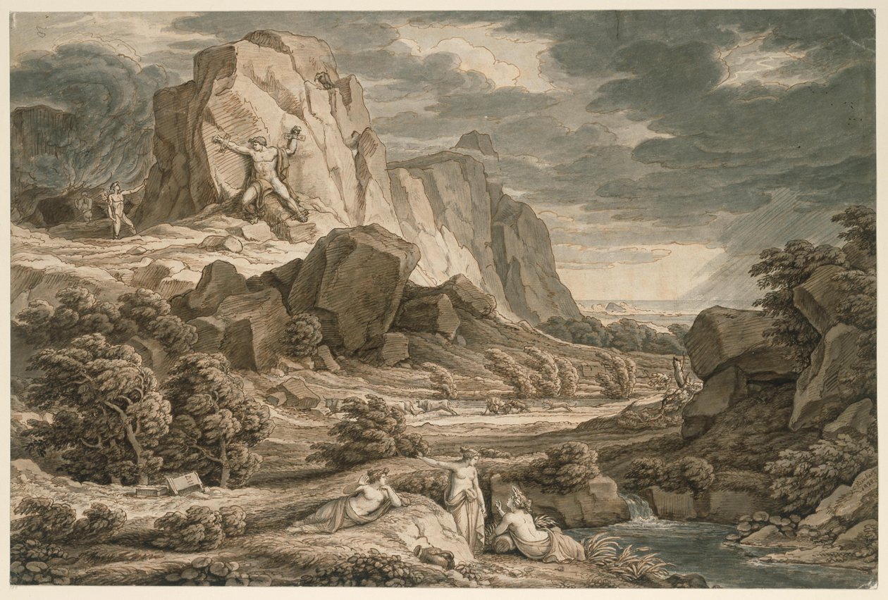 Heroisk landskab med Prometheus af Johann Christian Reinhart