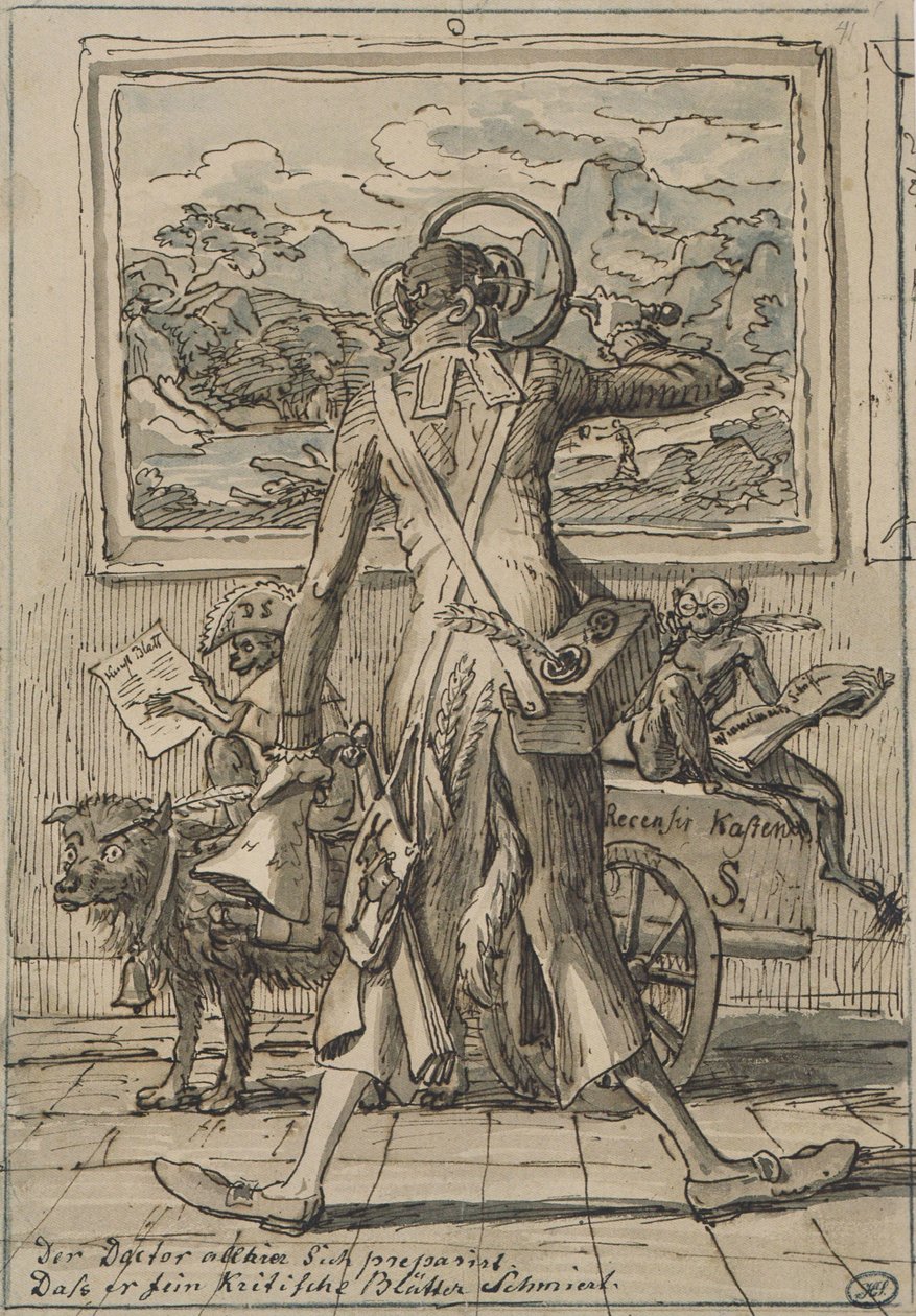 J C Reinhart karikatur af Ludwig Schorn 1833 af Johann Christian Reinhart