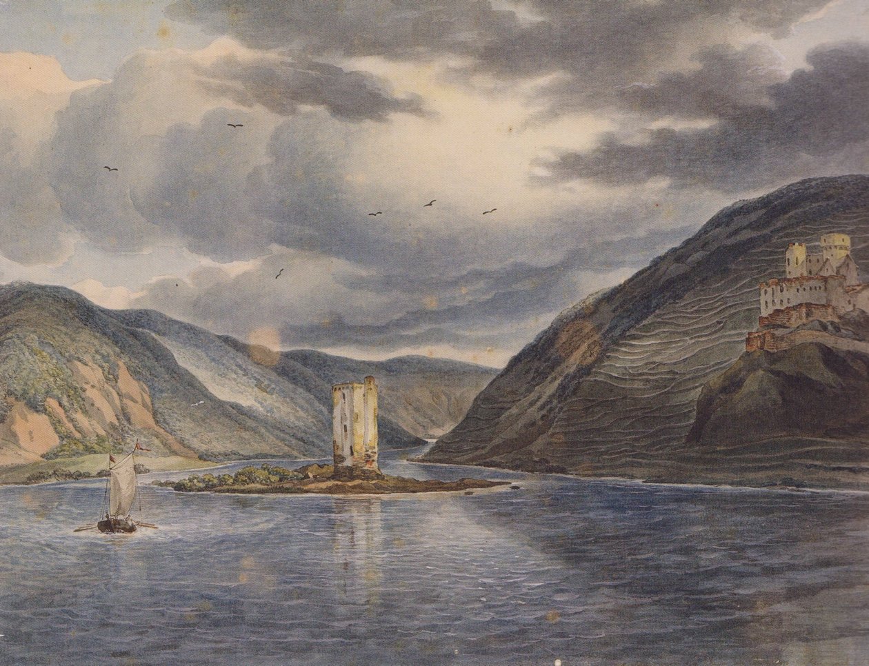 J C Reinhart Mäuseturm Ehrenfels 1787 af Johann Christian Reinhart