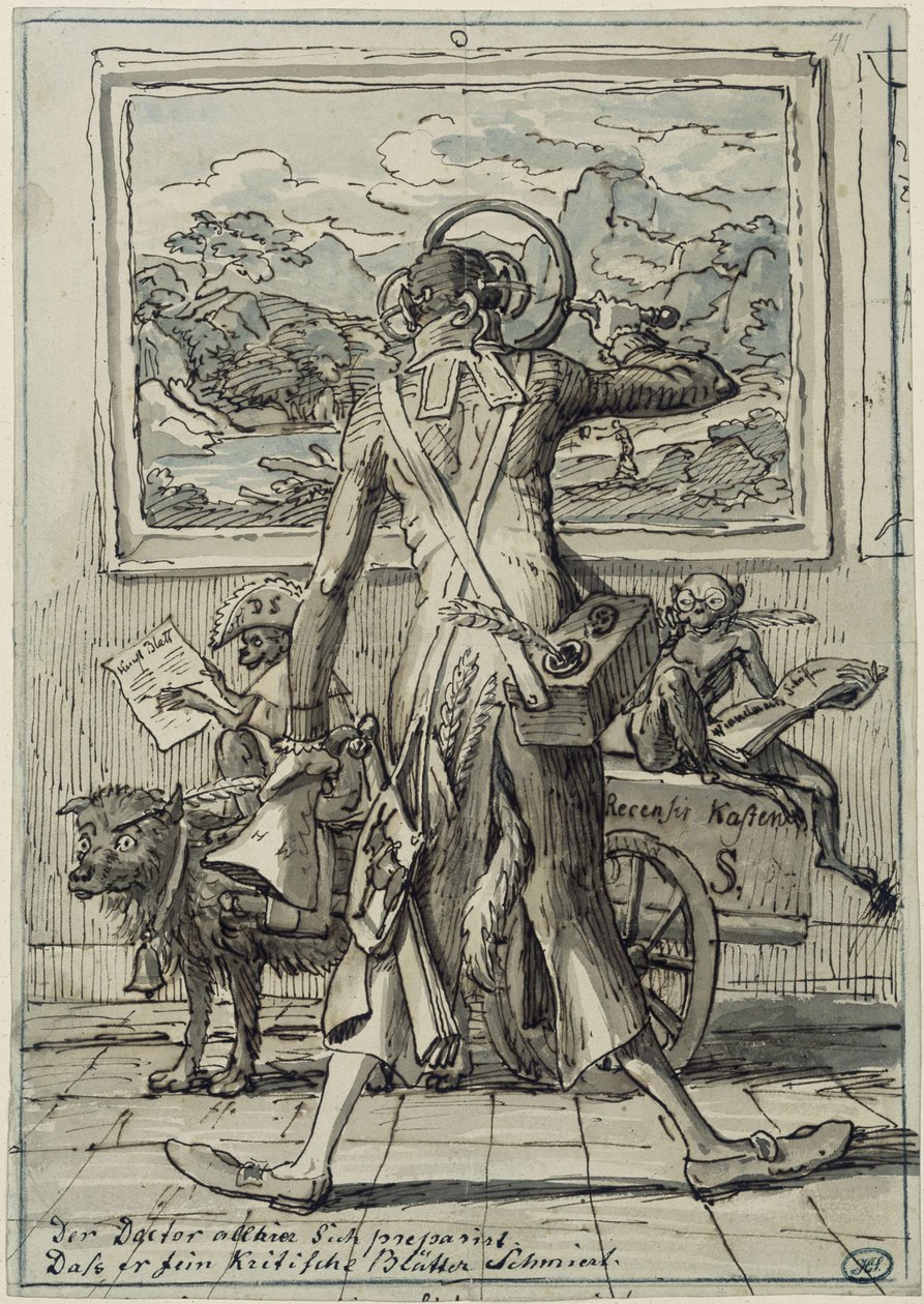 Karikatur af Dr. Ludwig Schorn i München af Johann Christian Reinhart