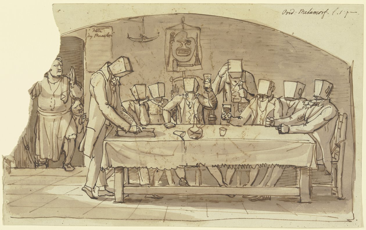 Kunstnerløjer på en osteria i Rom af Johann Christian Reinhart