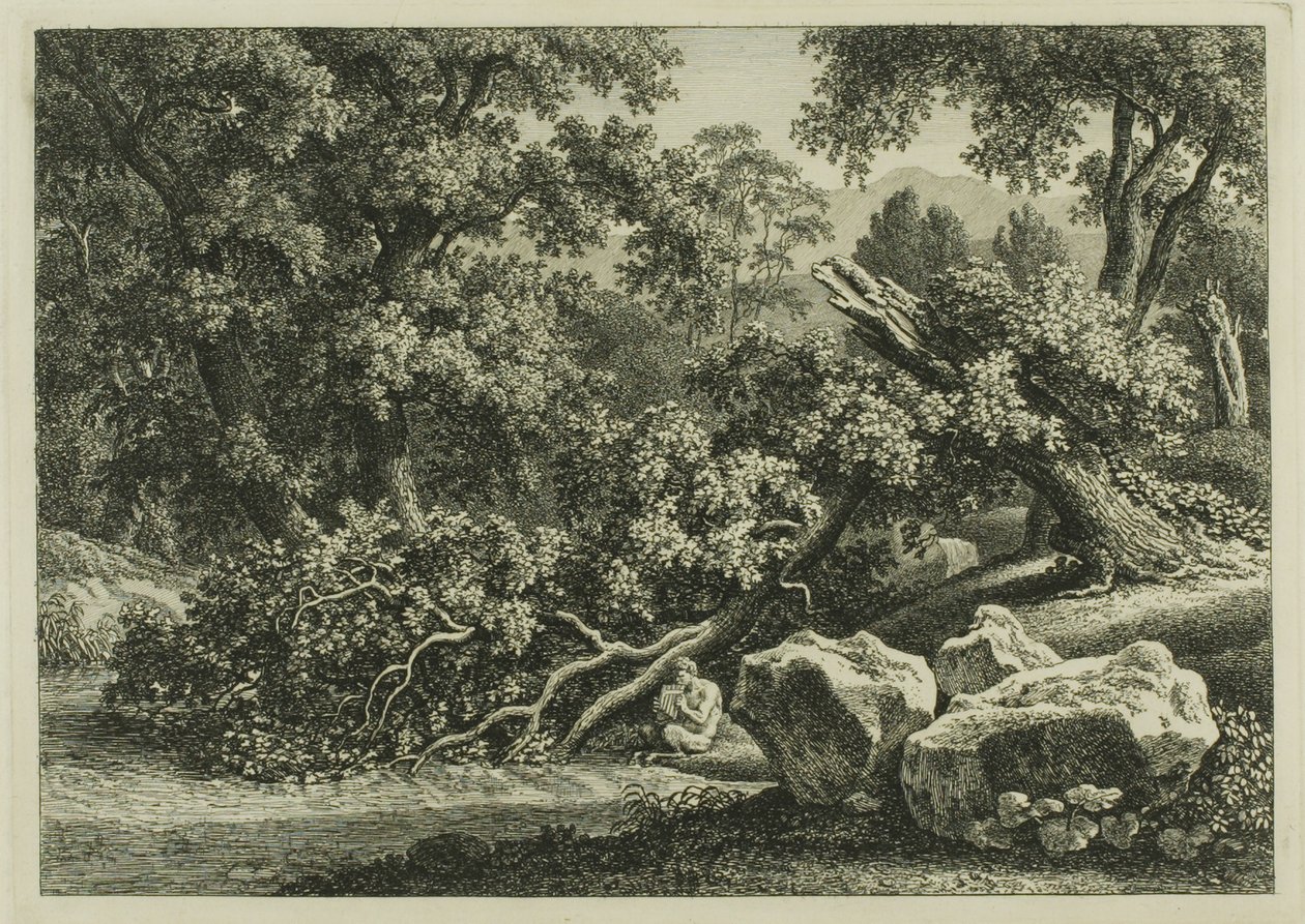 Landskab med panorering på fløjte af Johann Christian Reinhart