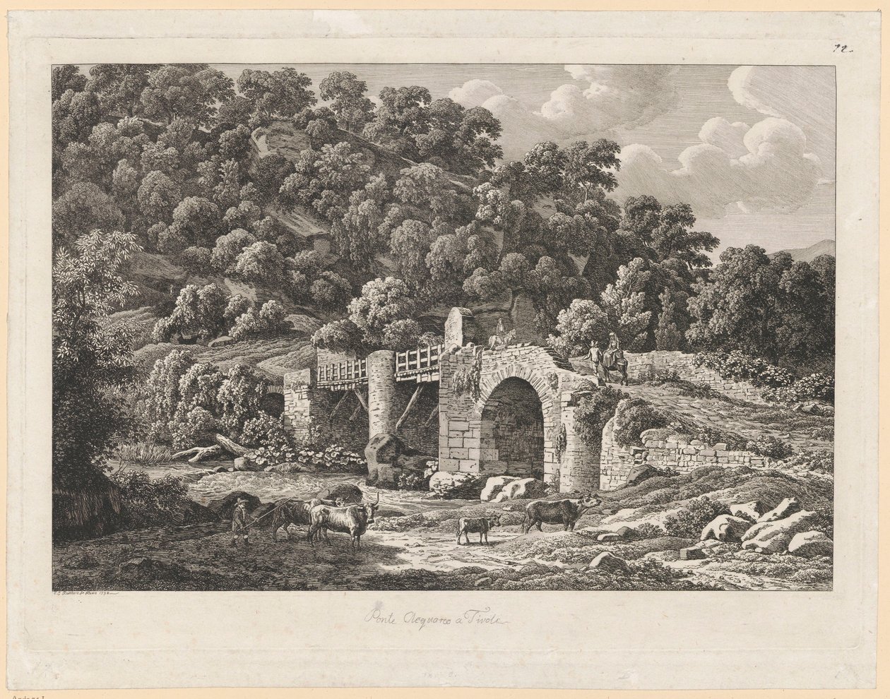 Landskab – Ponte Aquoreo i Tivoli af Johann Christian Reinhart