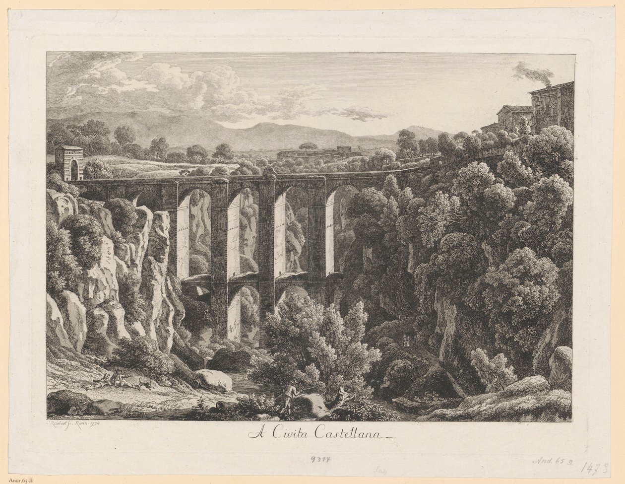 Landskab med akvædukt - Civita Castellana af Johann Christian Reinhart
