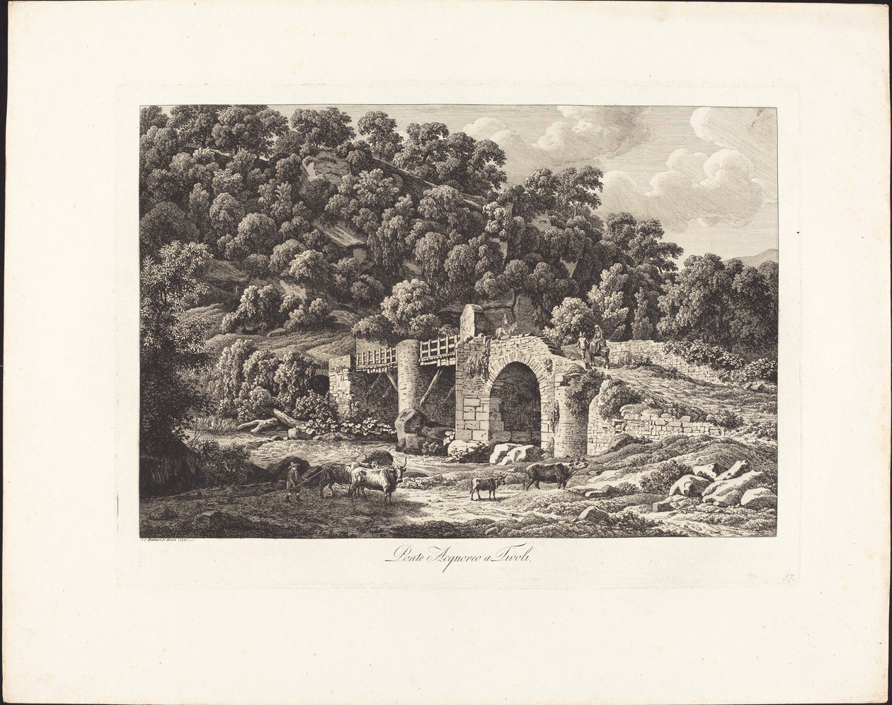 Acquoreo Bridge i Tivoli af Johann Christian Reinhart