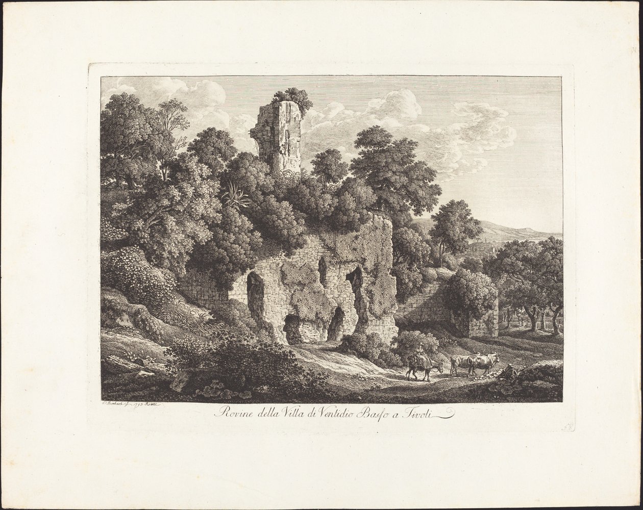 Ruinerne af Ventidio Bassos villa i Tivoli af Johann Christian Reinhart