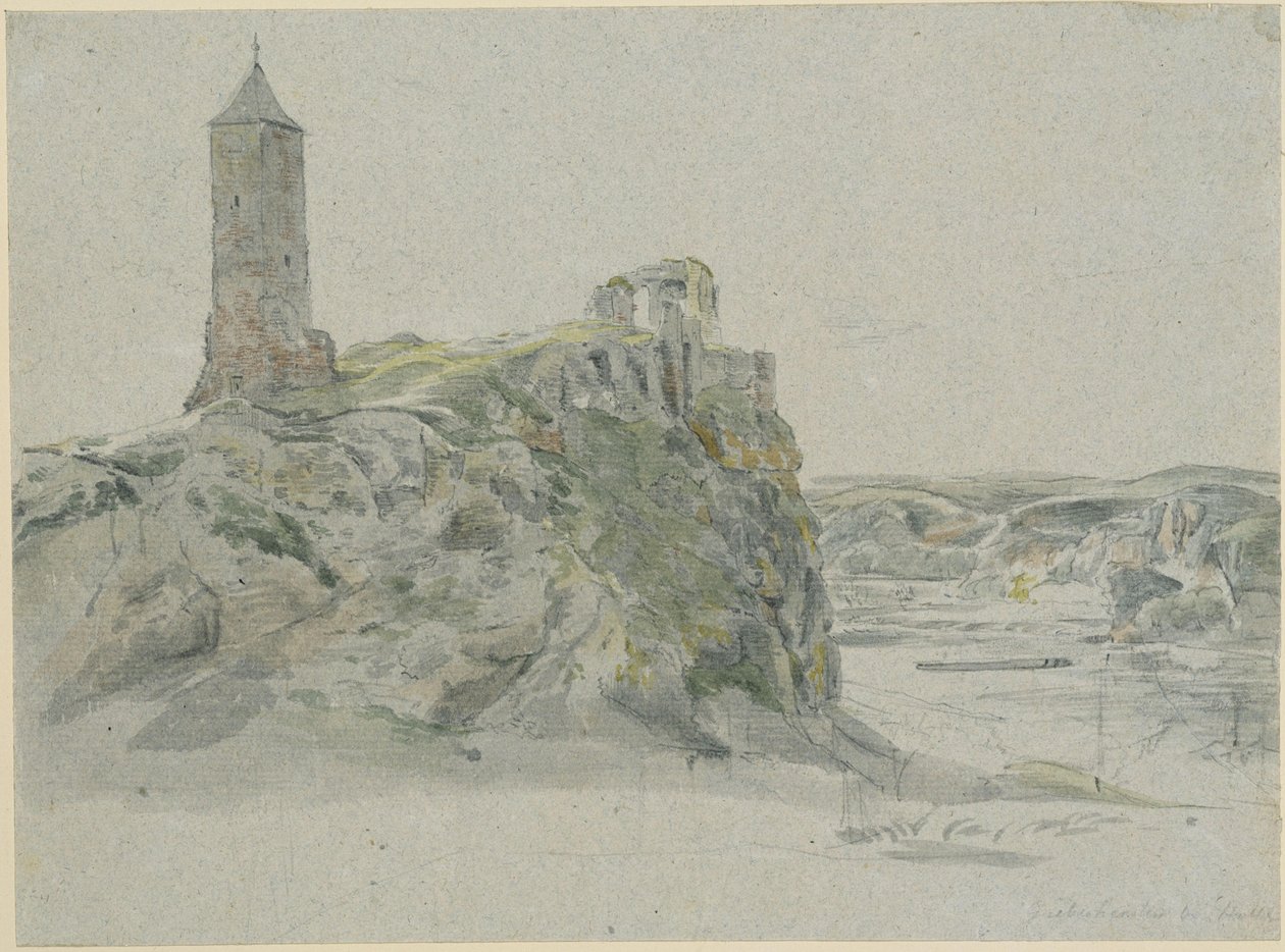 Ruinerne af Giebichenstein-borgen ved Halle an der Saale af Johann Christian Reinhart