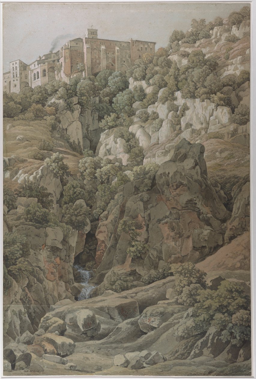 Benediktinerklosteret Santa Scholastica nær Subiaco i Sabinebjergene, 1797. af Johann Christian Reinhart