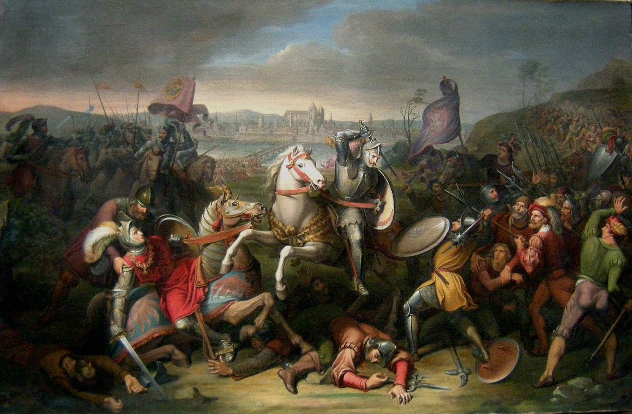 Hertug Erich von Calenberg redder kejser Maximilian i slaget ved Regensburg i 1504 af Johann Christian Riepenhausen