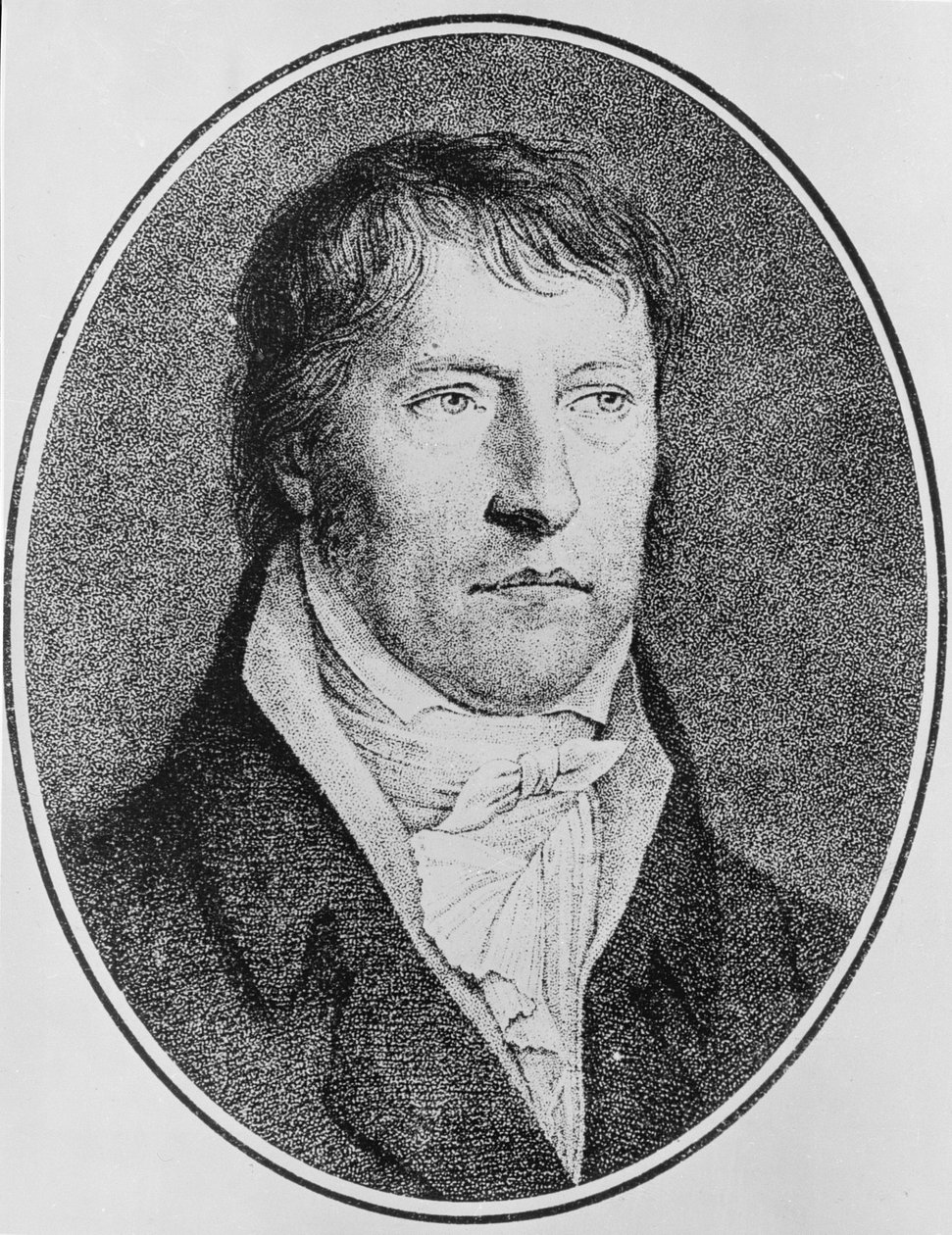 Portræt af Georg Wilhelm Friedrich Hegel (1770-1831), tysk filosof, indgraveret ca. 1825 af F.W. Bollinger (1777-1825) af Johann Christian Xeller