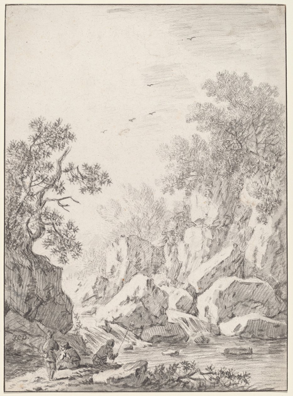 Et vandfald ved Rock Cliffs, 1750