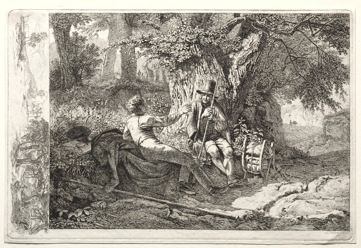Kunstneren hviler sammen med sin guide af Johann Christoph Erhard