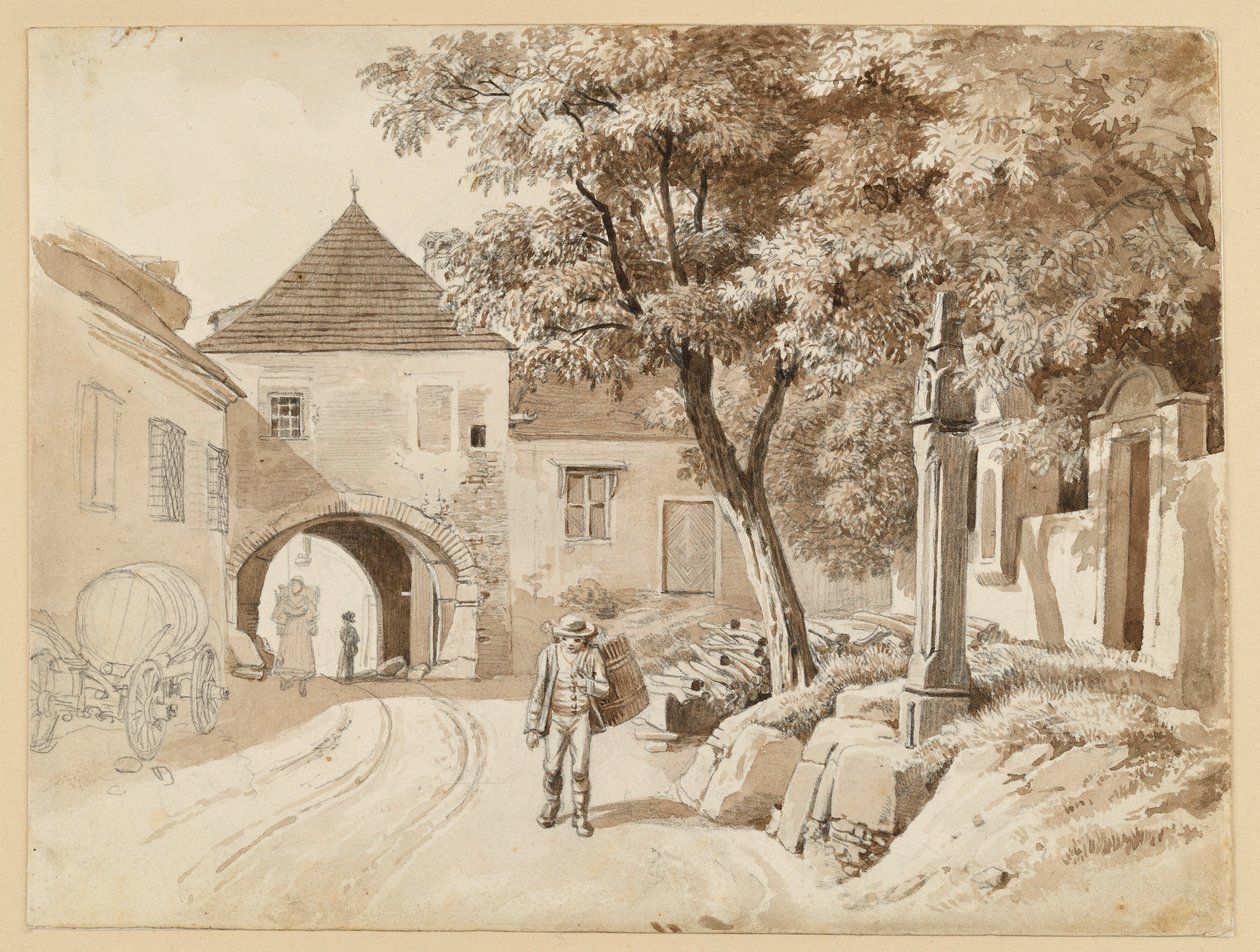 Den gamle søjle i Oberdöbling ved siden af Westerhausers hus af Johann Christoph Erhard