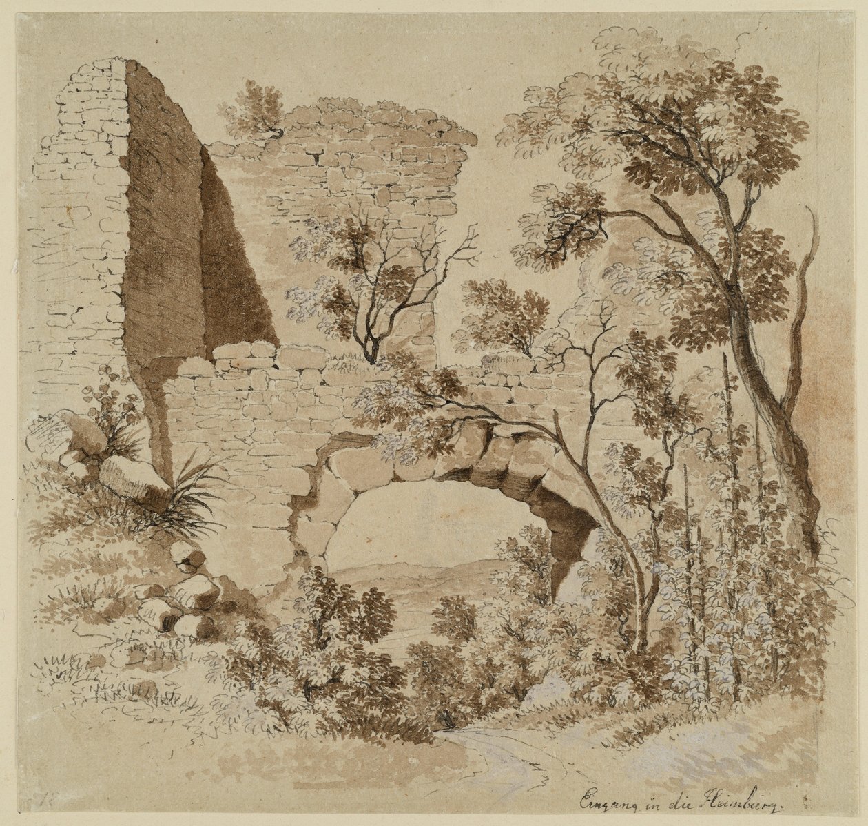 Indgang til Heimburg-ruinen af Johann Christoph Erhard