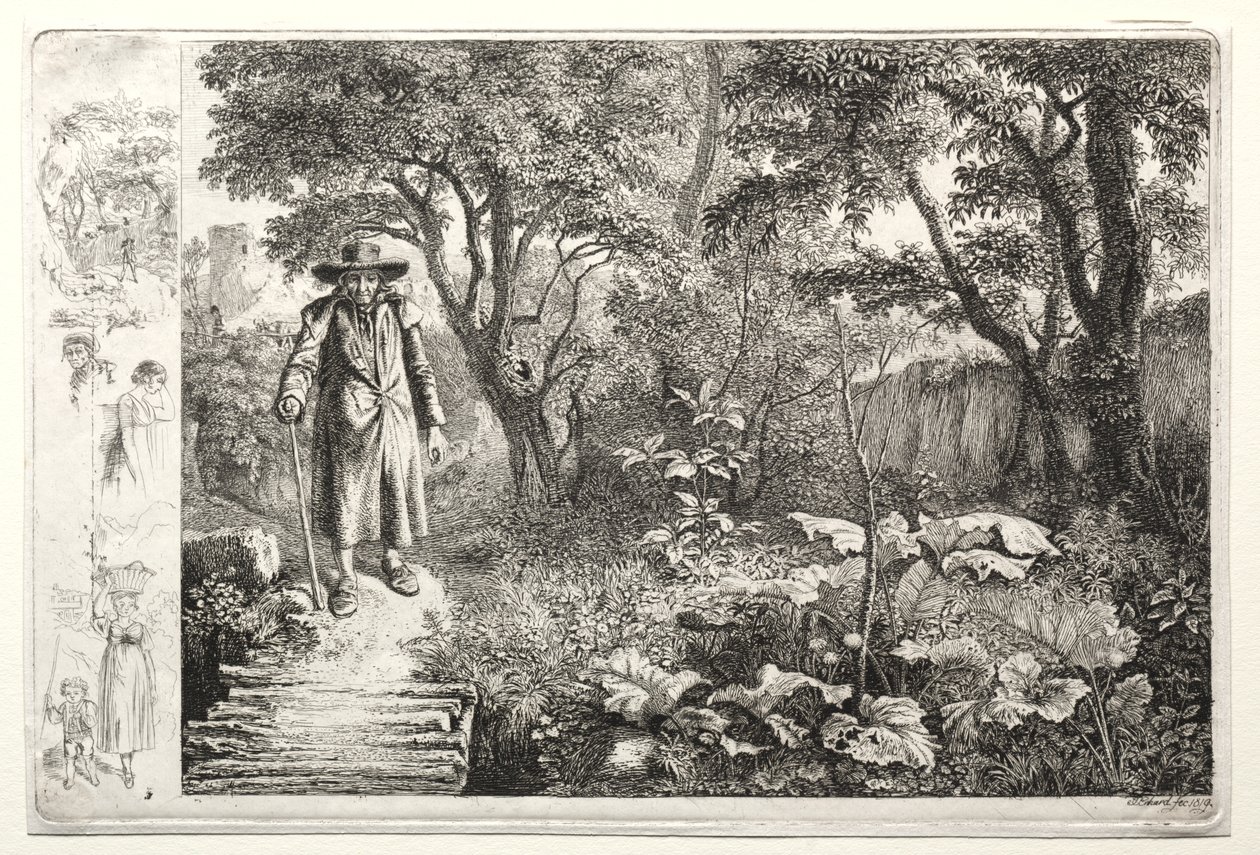 Gammel mand før bjælkebroen af Johann Christoph Erhard