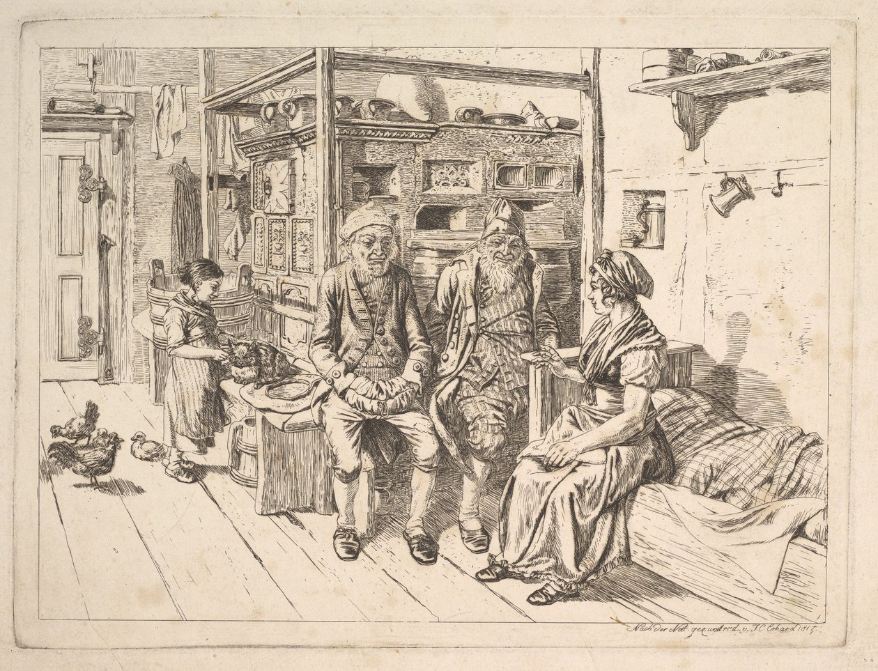 Den jødiske familie omkring ovnen af Johann Christoph Erhard