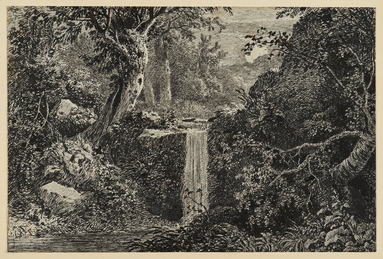 Vandfald i skoven af Johann Christoph Erhard