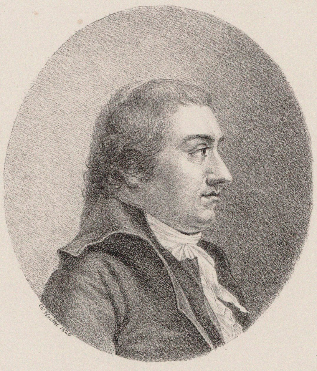Portræt af komponisten Johann Rudolf Zumsteeg 1760-1802, 1826. af Johann Christoph Heckel