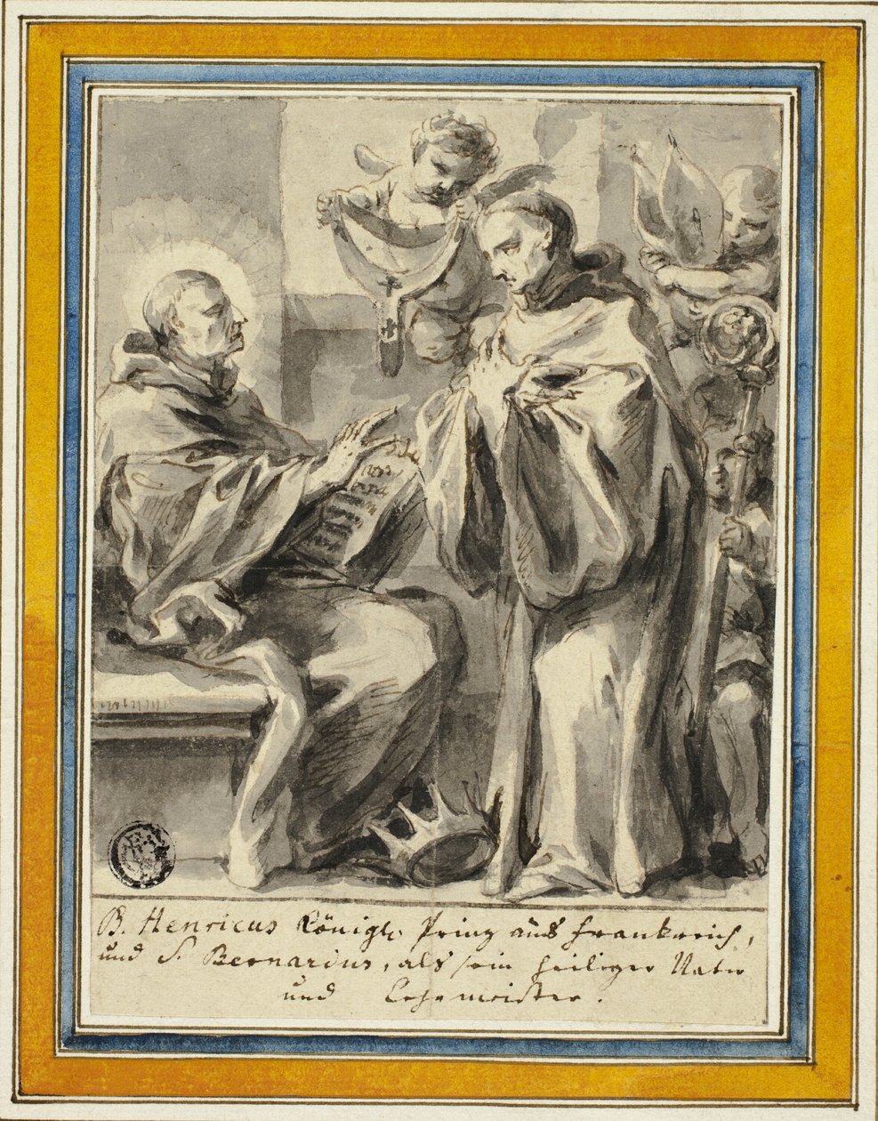 Kong Henrik af Frankrig og Sankt Bernard af Clairvaux af Johann Christoph Lischka