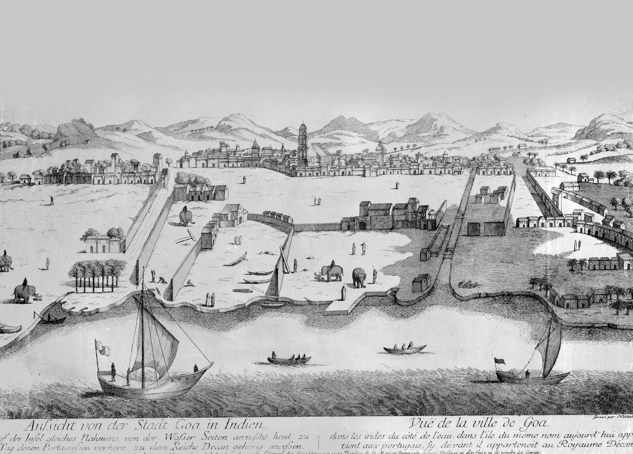 Byen Goa, ca. 1780 (gravering) af Johann Christoph Nabholz