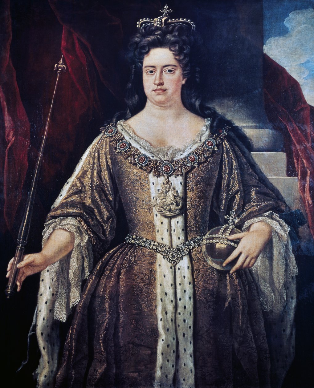 Portræt af Queen Anne, ca. 1702 (olie på lærred) af Johann Closterman