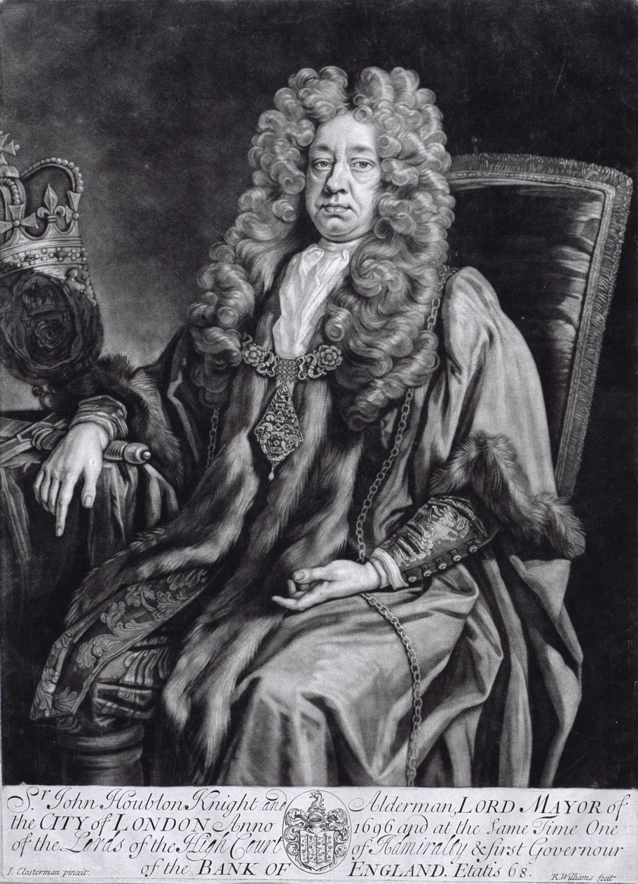 Sir John Houblon (1632-1711) graveret af R. Williams af Johann Closterman