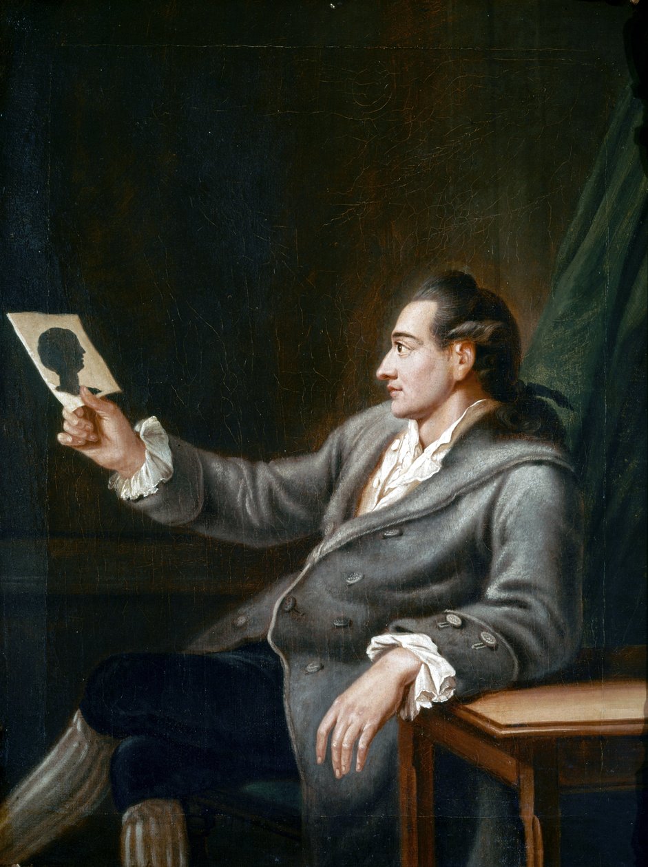 Portræt af Goethe, der ser ud som en silhuet af Johann Ehrenfried Schumann