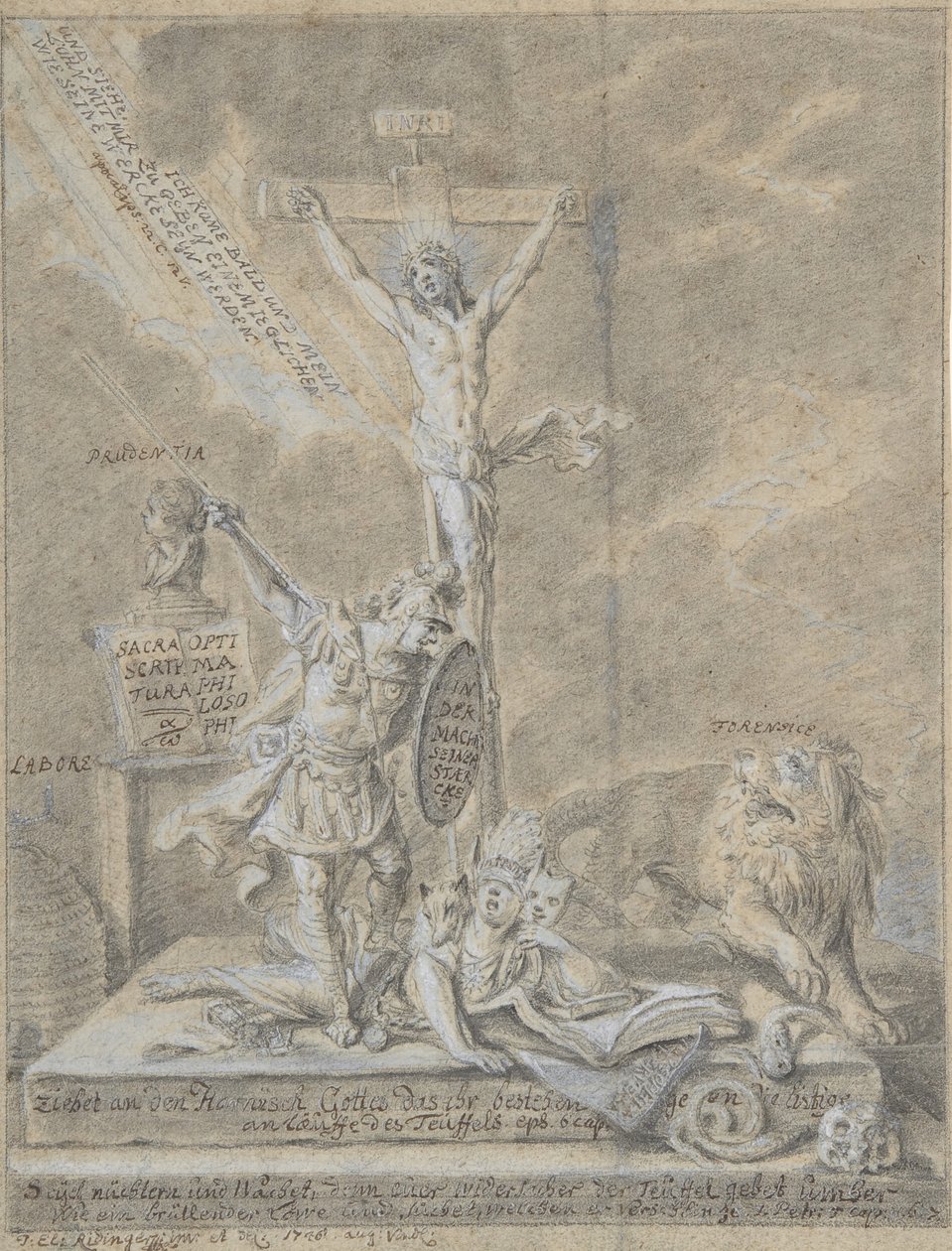 Allegori over kristne dyder, 1746. af Johann Elias Ridinger
