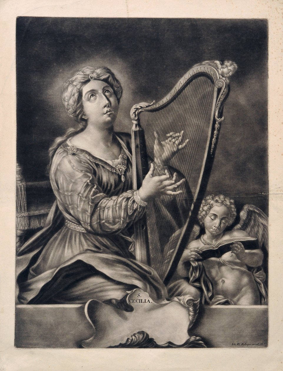 Johann Elias Ridinger S Cecilia af Johann Elias Ridinger