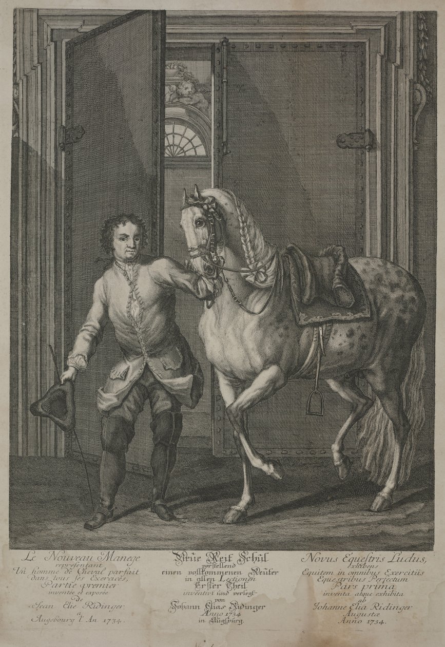 Ny Rytterskole af Johann Elias Ridinger