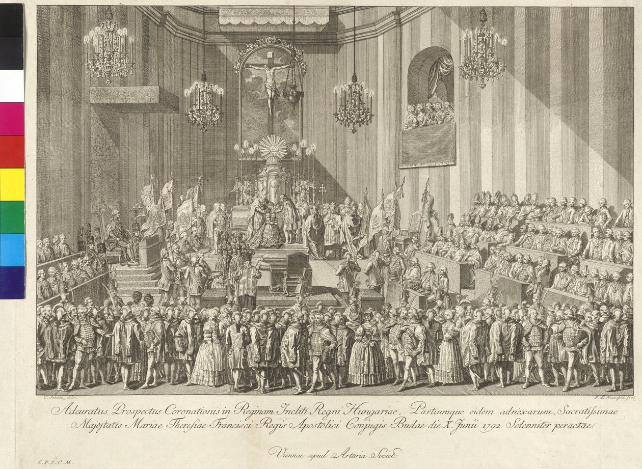 Kroning af kejserinde Maria Theresia til dronning af Ungarn den 10. juni 1792 i Budapest af Johann Ernst Mansfeld