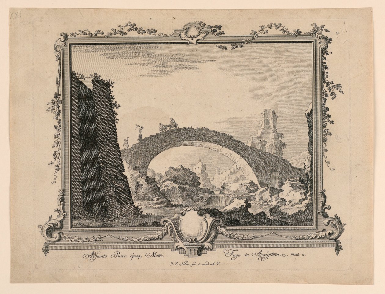 Tag barnet med sin mor og flygt til Egypten af Johann Esaias Nilson