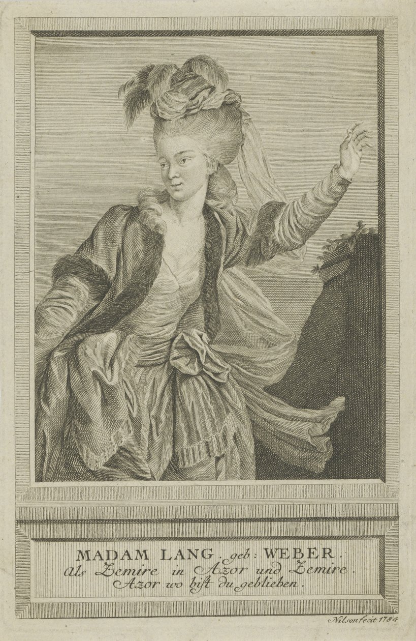 Aloisia Lange, født Weber 1760-1839 som Zemire, 1784. af Johann Esaias Nilson