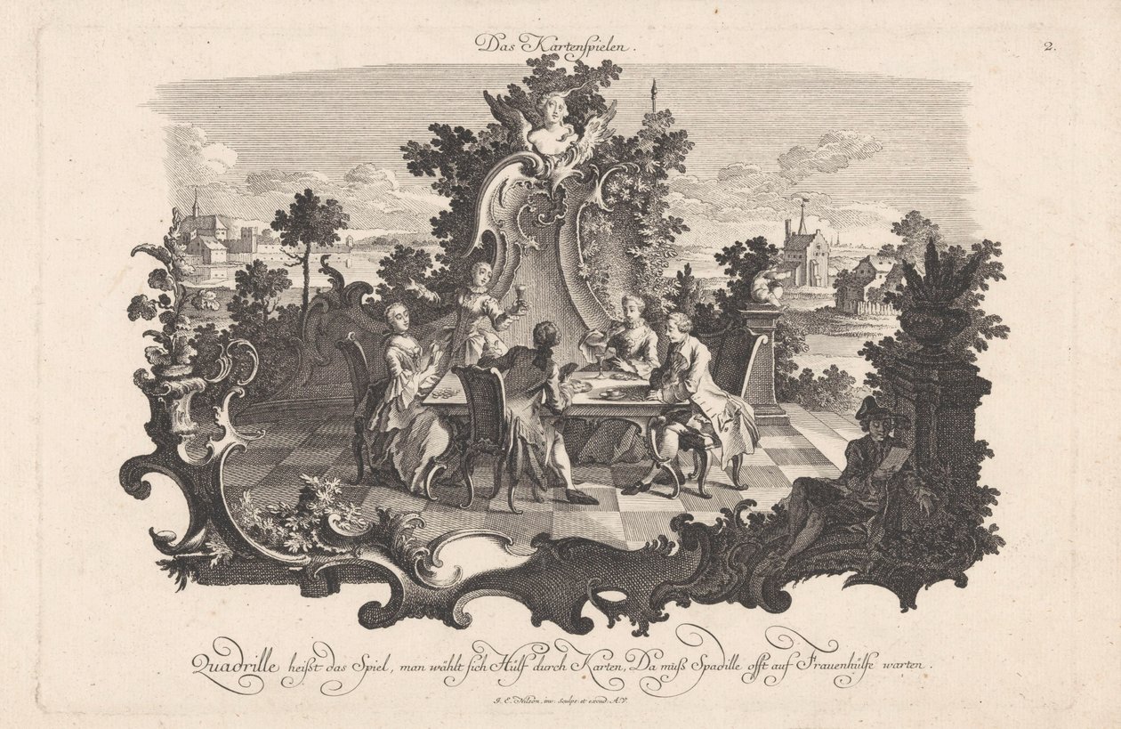 Kortspil The Karten Games (titel på objekt) Social underholdning (serietitel) af Johann Esaias Nilson