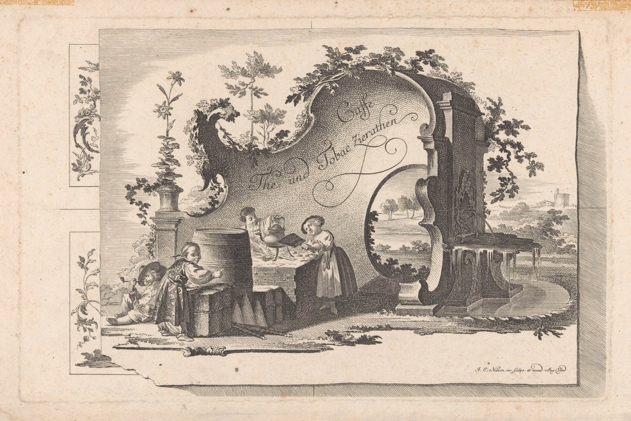 Kaffe- og theehus Cafe The and Tobacco Selection (serietitel på objekt) af Johann Esaias Nilson