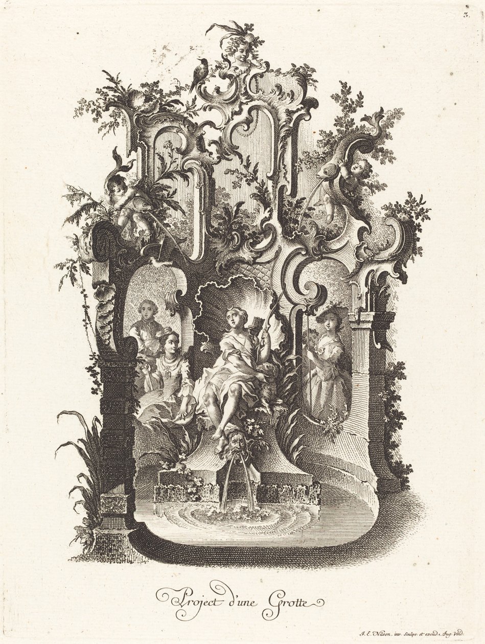 Planlæg en grotte af Johann Esaias Nilson