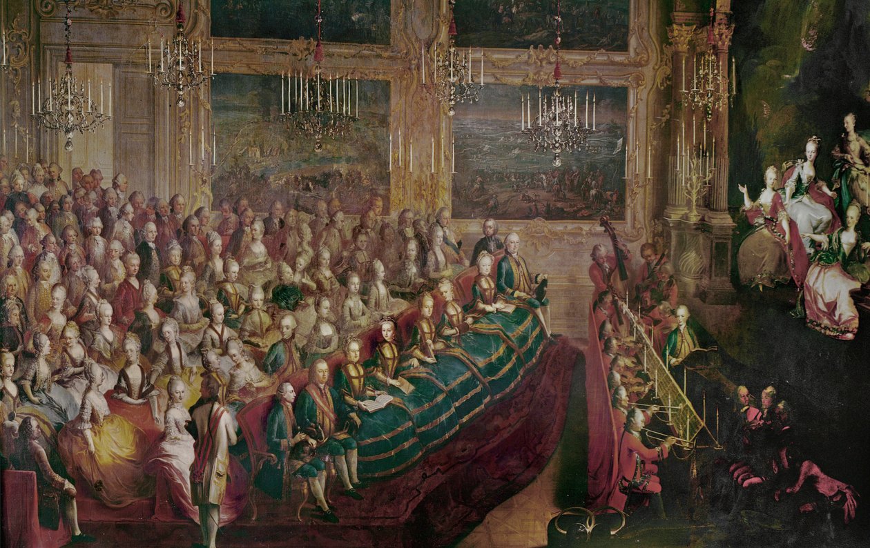 Il Parnasso Confuso Opera af Christoph Willibald Gluck ... (olie på lærred) af Johann Franz Greipel