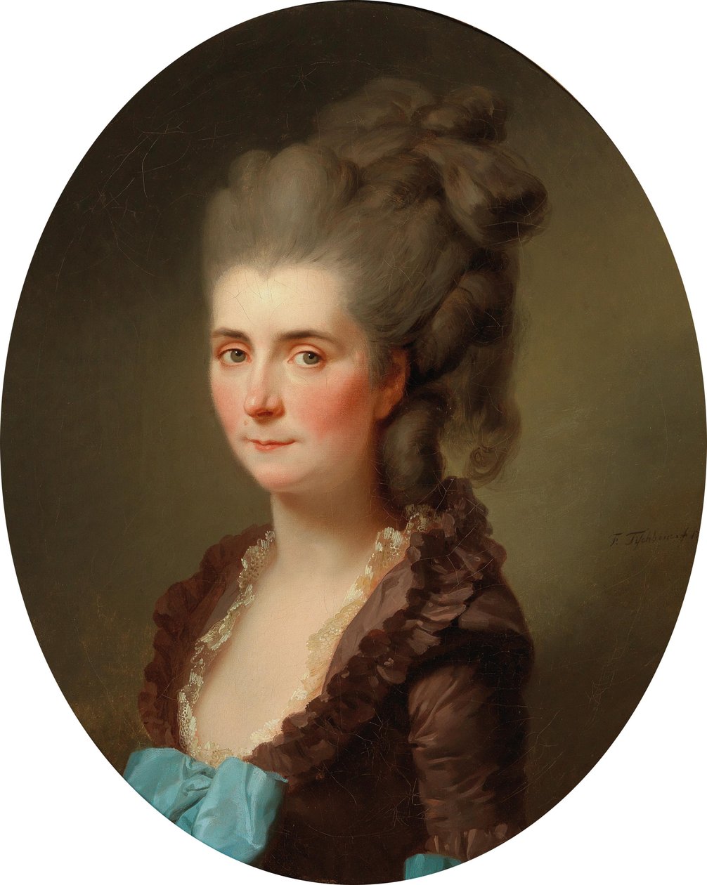 Portræt af Marquise de Chambray, født Vernier de Joyencourt, 1776. af Johann Friedrich August Tischbein