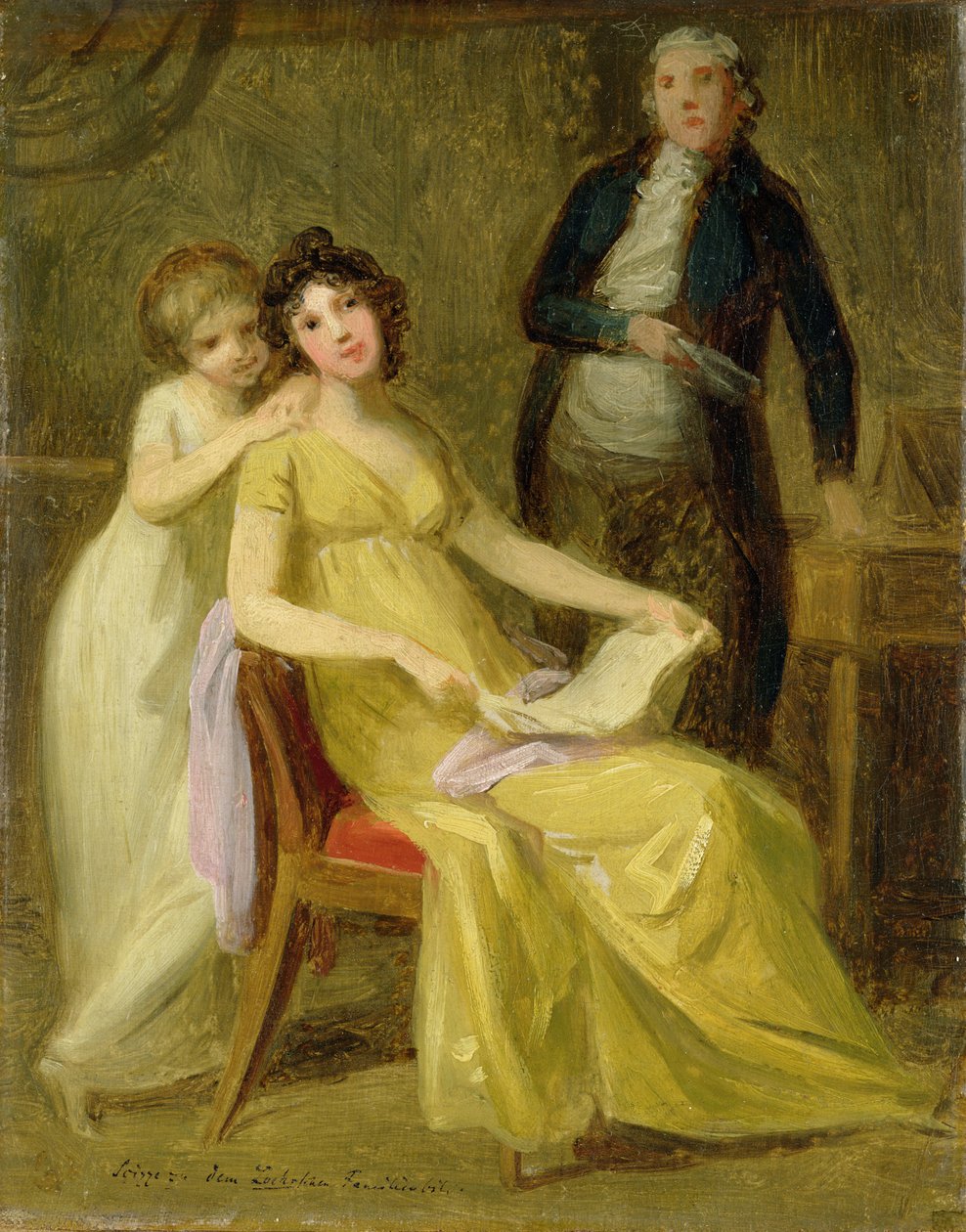 Skitse til et gruppeportræt af Loehr Banking Family, ca. 1801-02 af Johann Friedrich August Tischbein