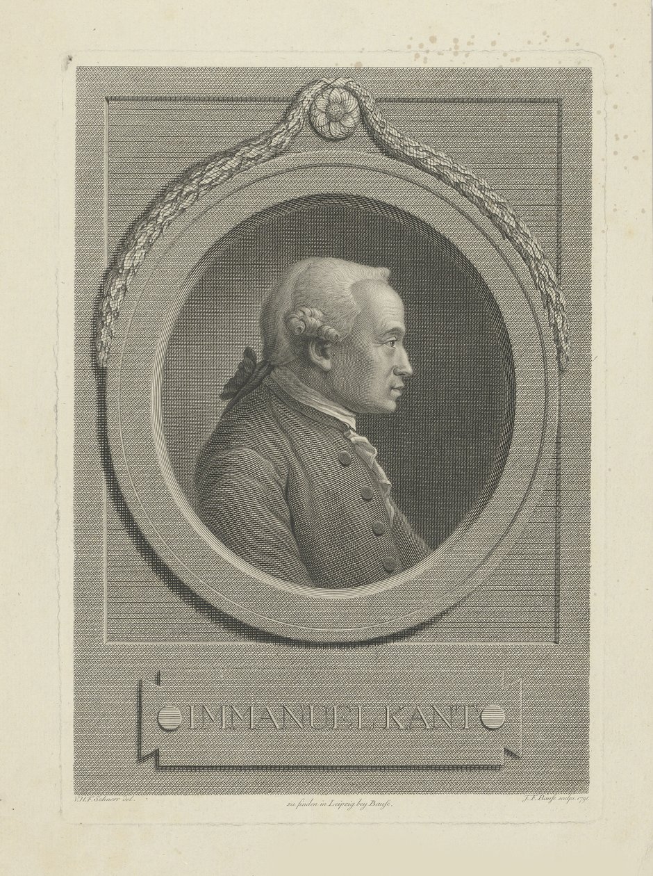 Portræt af Immanuel Kant 1724-1804, 1791. af Johann Friedrich Bause