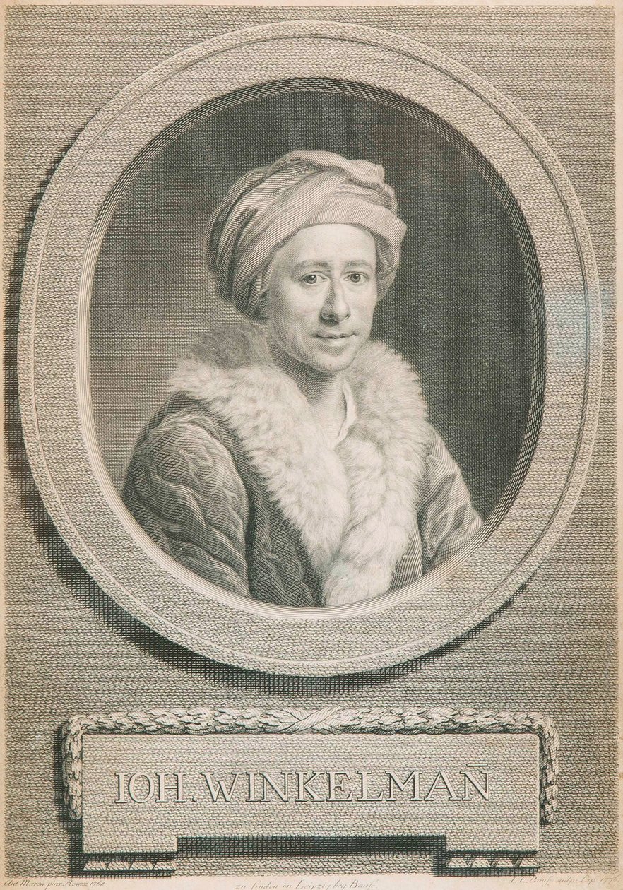 Portræt af kunsthistorikeren og arkæologen Johann Joachim Winckelmann 1717-1768, 1776. af Johann Friedrich Bause