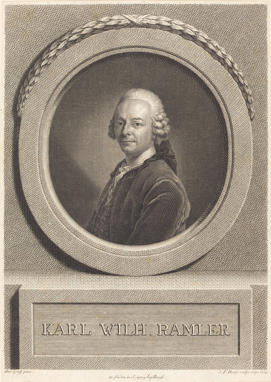 Karl Ramler af Johann Friedrich Bause after Anton Graff